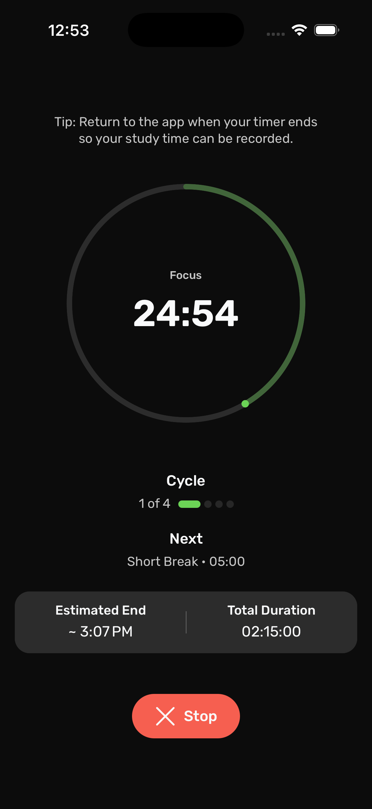 Vector pomodoro timer on iOS