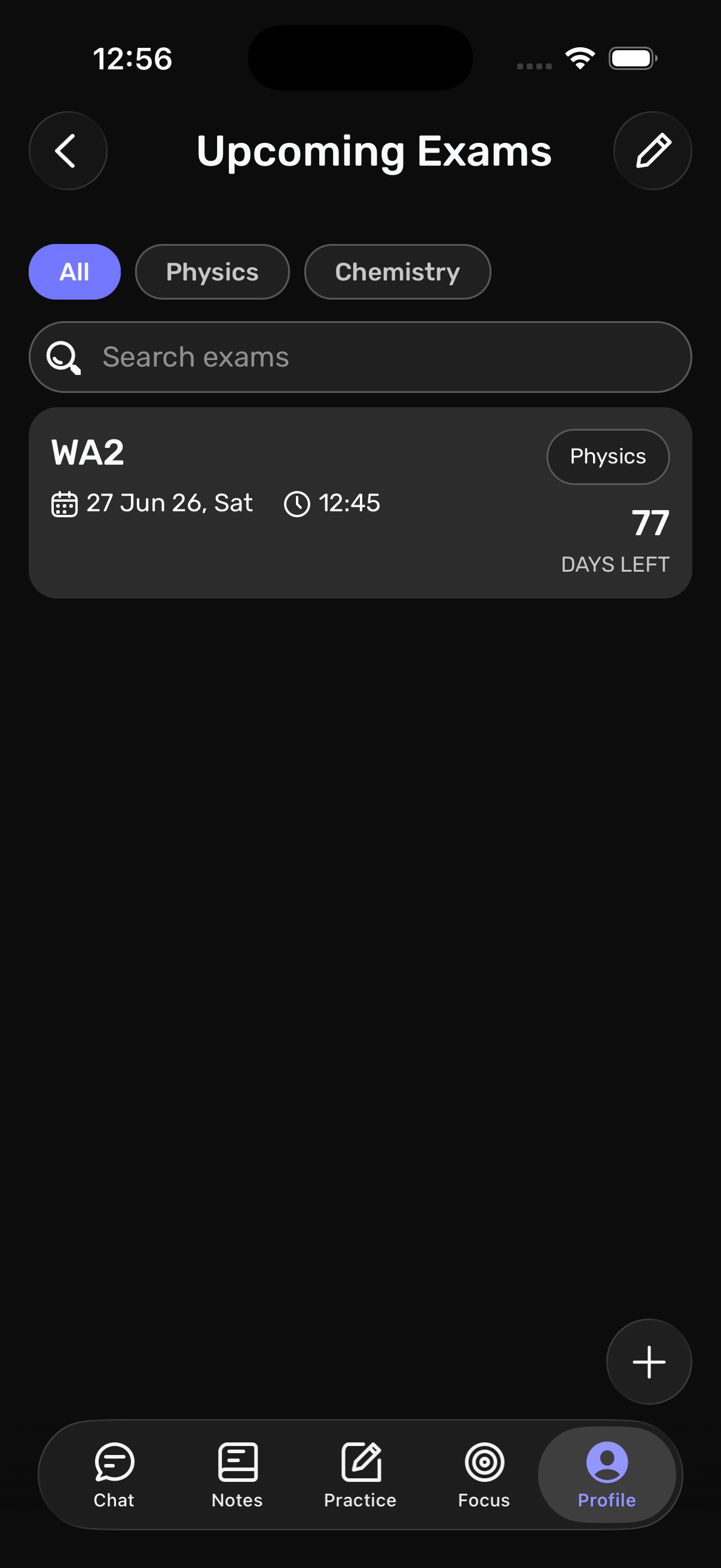 Vector upcoming exams on iOS