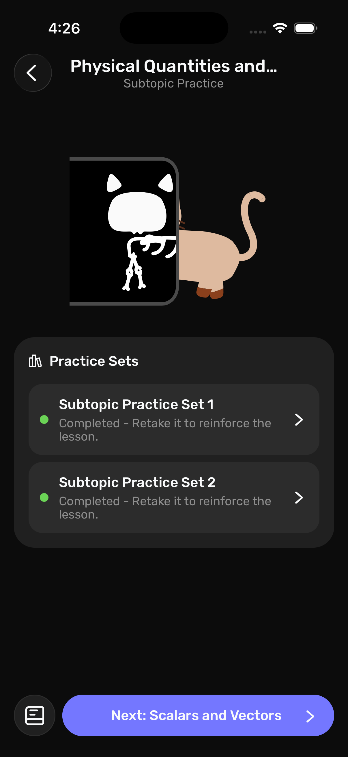 Vector practice sets on iOS