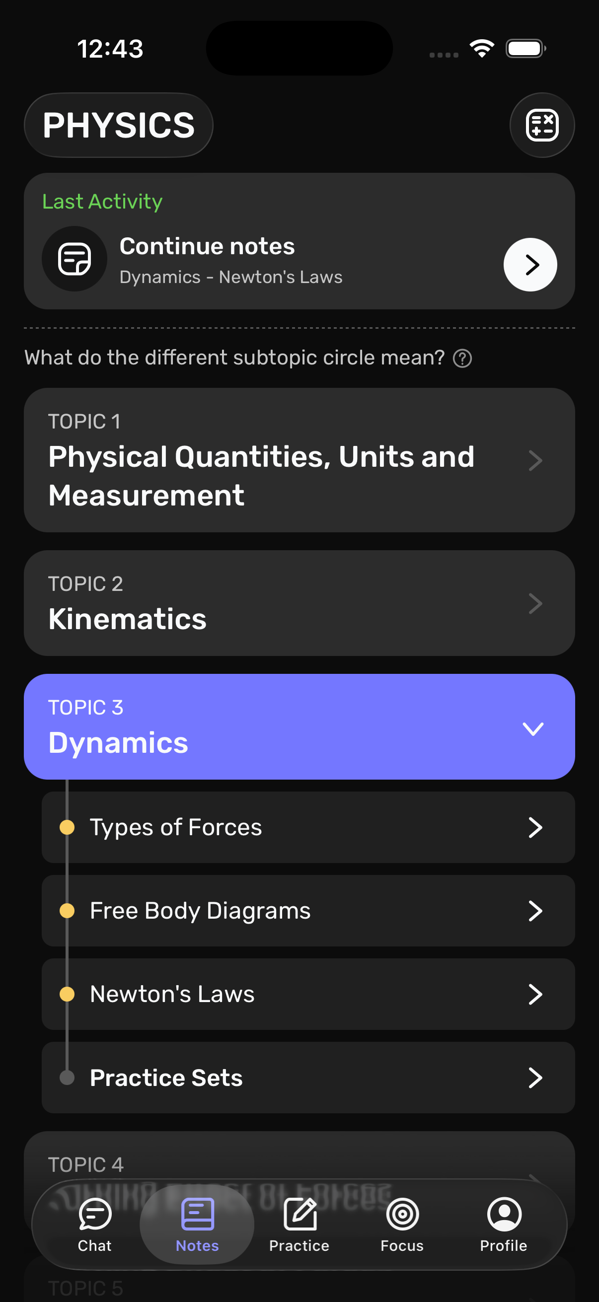 Vector topic list on iOS