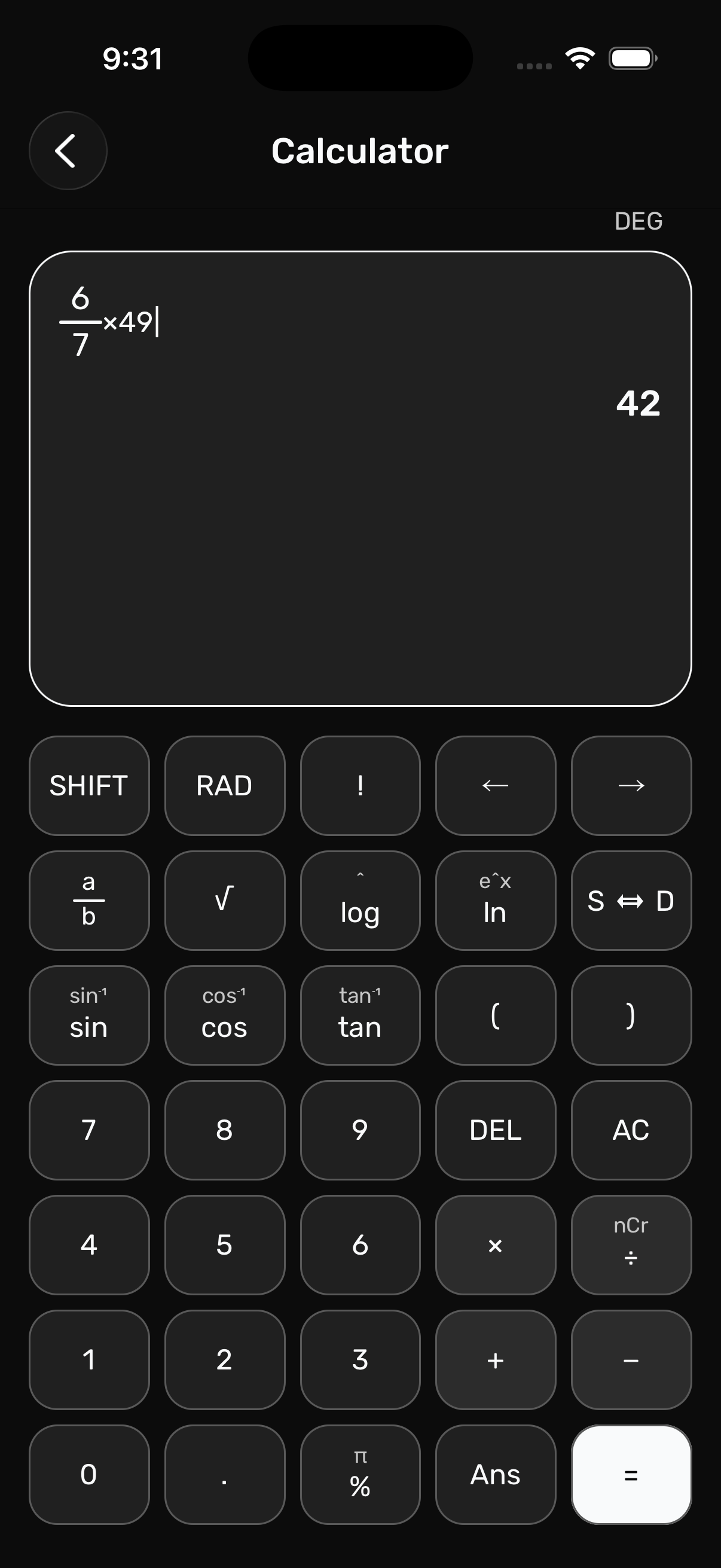 Vector calculator on iOS